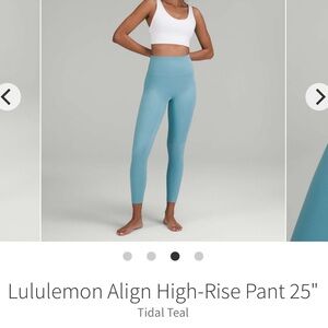 lululemon Align leggings - 25in Tidal Teal